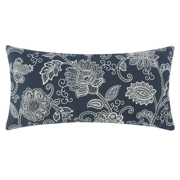 Levtex Home - Aditya - Decorative Pillow (12x24in.) - Floral - Navy and White