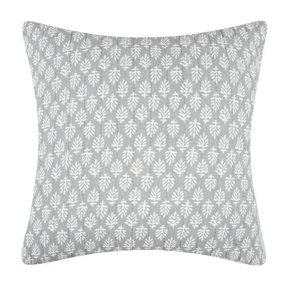 Levtex Home - Aditya Taupe - Decorative Pillow (18 x 18in.) - Leaves - Grey White