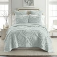thumbnail image 1 of Levtex Home - Allie Spa Quilt Set - Twin/Twin XL Quilt + One Standard Pillow Sham - Fringe - Light Blue - Quilt Size (68x86in.) and Pillow Sham Size (26x20in.) - Reversible - Cotton Fabric, 1 of 5