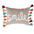 thumbnail image 1 of Levtex Home - Amelie - Decorative Pillow (12 x 24in.) - Embroidered Medallions - White, and Natural Beige, 1 of 4