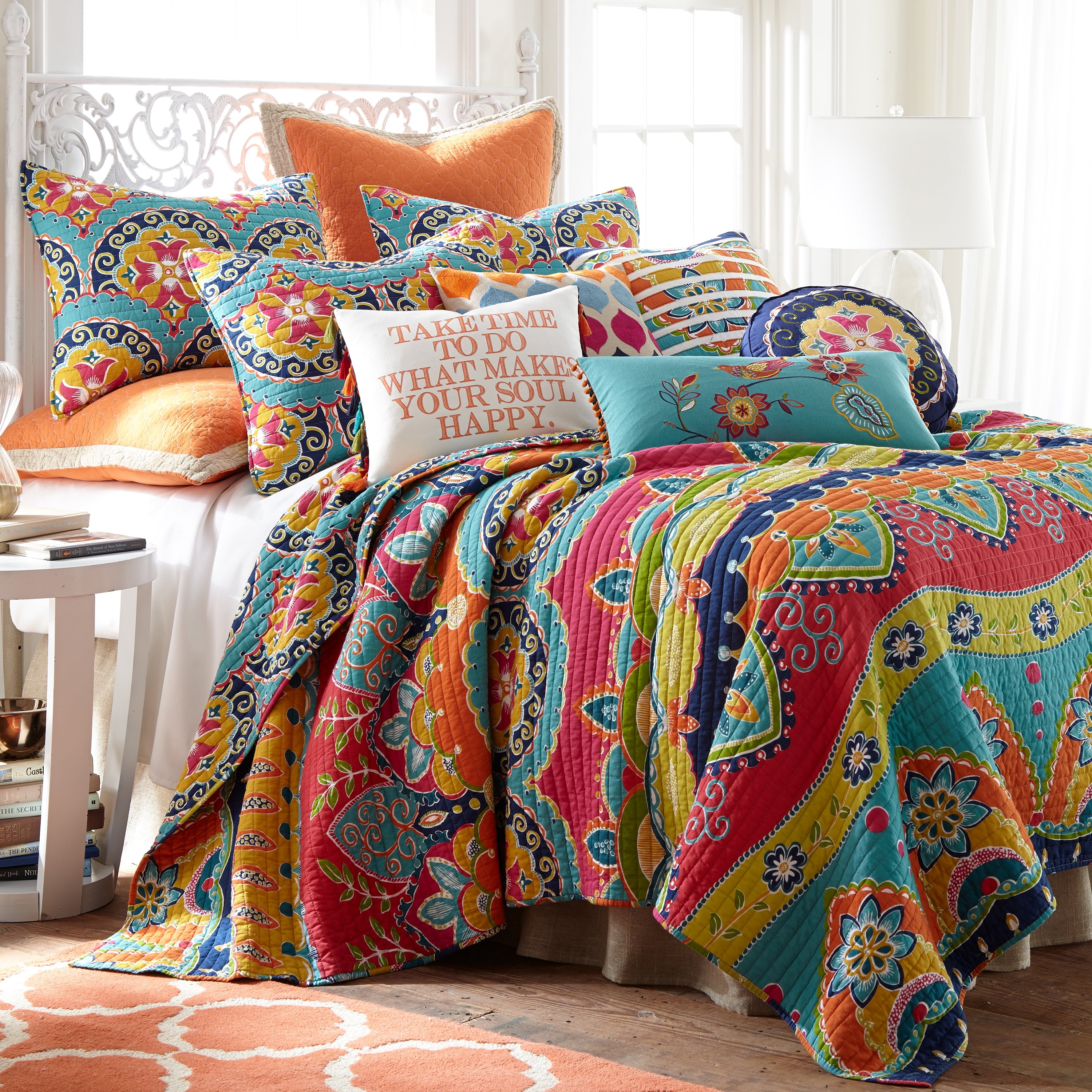 Levtex Home Amelie Multicolor Cotton Quilt, King - Reversible