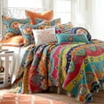 thumbnail image 1 of Levtex Home - Amelie Quilt Set - Twin Quilt (68x86in.) + One Standard Pillow Sham (20x26in.) - Medallion - Red, Blue, Orange, Yellow, and Green - Reversible - Cotton Fabric, 1 of 5