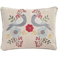 thumbnail image 1 of Levtex Home - Angelica - Decorative Pillow (14X18in.) - Embroidered Birds - Brown, Gold and Cream, 1 of 4
