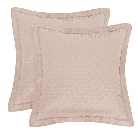 Levtex Home - Austin Quilt - Euro Sham Set - Quilted Tile - blush - Quilt 2 (26x26in.) - Reversible - Cotton