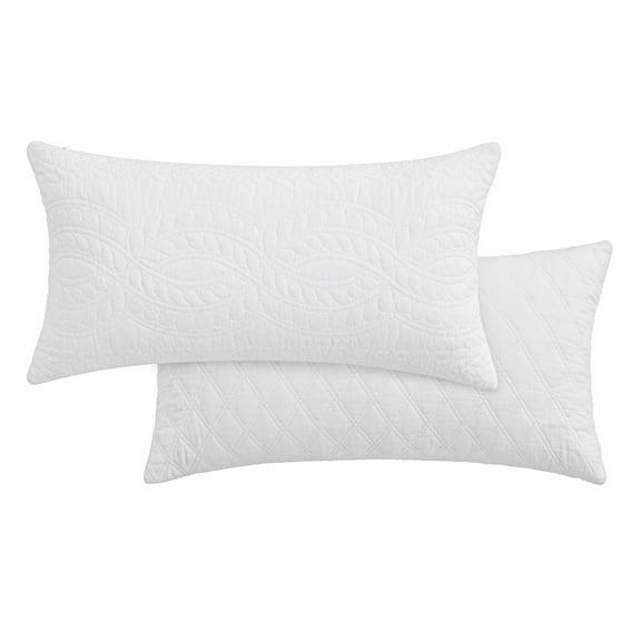 Levtex Home - Ballou - Decorative Pillow (12x24in.) - Quilted Border - Bright White