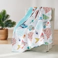 thumbnail image 1 of Levtex Home - Barrier Reef - Quilted Throw - 50x60"- Tropical Fish - Yellow Blue Coral - Reversible Pattern - Cotton, 1 of 4