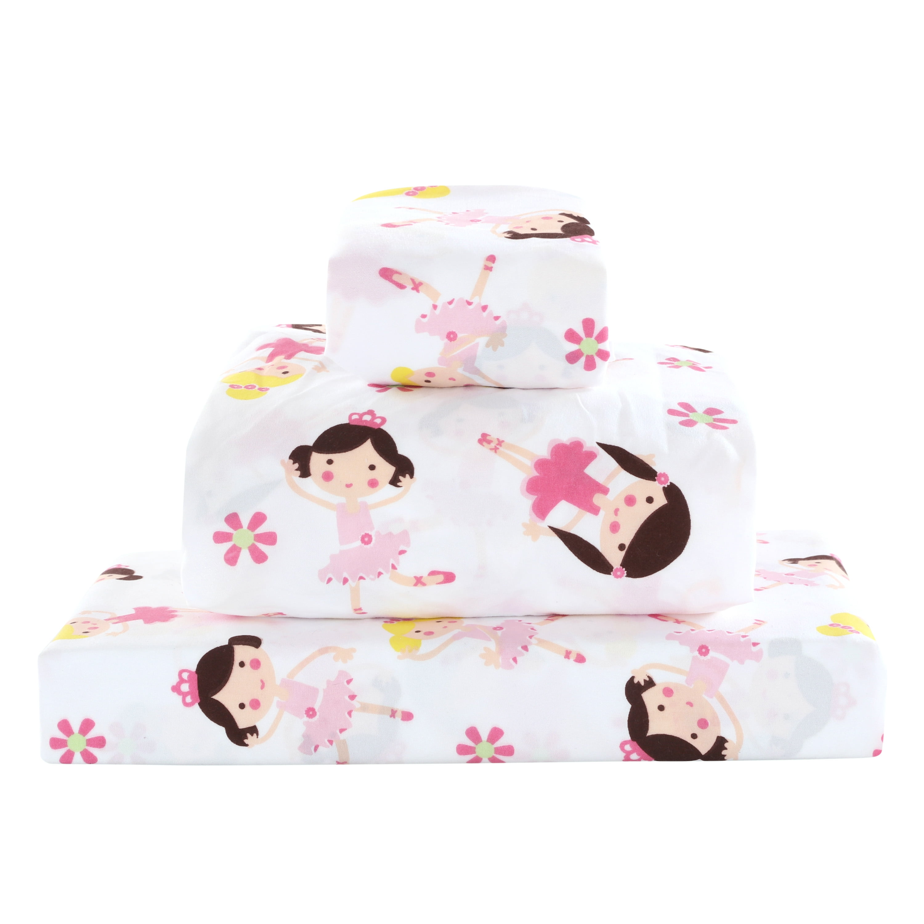 Bella Pink Ballerina Twin Cotton Polyester Sheet Set
