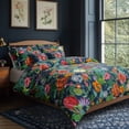 thumbnail image 1 of Levtex Home - Bellara King Duvet Set - Duvet Cover (106x94in.) and Two Shams (20x36in.) - Floral - Navy Coral Orange Pink - Reversible - Cotton, 1 of 5