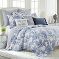 thumbnail image 1 of Levtex Home - Bennett Quilt Set - Full/Queen Quilt + Two Standard Pillow Shams - Floral Paisley - Blue and White - Quilt Size (88x92in.) and Pillow Sham Size (26x20in.) - Reversible - Cotton Fabric, 1 of 8