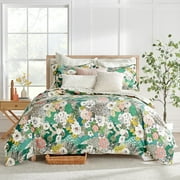 Levtex Home - Bettina Floral Duvet Cover - Full/Queen - Teal, Blue, Green, Mauve, Cream - Duvet Cover (88 x 92in.) - Cotton