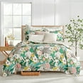 thumbnail image 1 of Levtex Home - Bettina Floral Duvet Cover - King - Teal, Blue, Green, Mauve, Cream - Duvet Cover (108 x 96in.) - Cotton, 1 of 6
