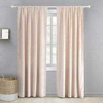 Levtex Home - Blush Velvet Drape Panel - Window Panel with Rod Pocket - One Curtain Panel 84 inch Length - Blush Pink - 100% Polyester - Lined