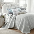 thumbnail image 1 of Levtex Home - Bondi Quilt Set - King Quilt + Two King Pillow Shams - Stripes - Grey and White - Quilt Size (106x92in.) and Pillow Sham Size (36x20in. ) - Cotton Fabric, 1 of 5