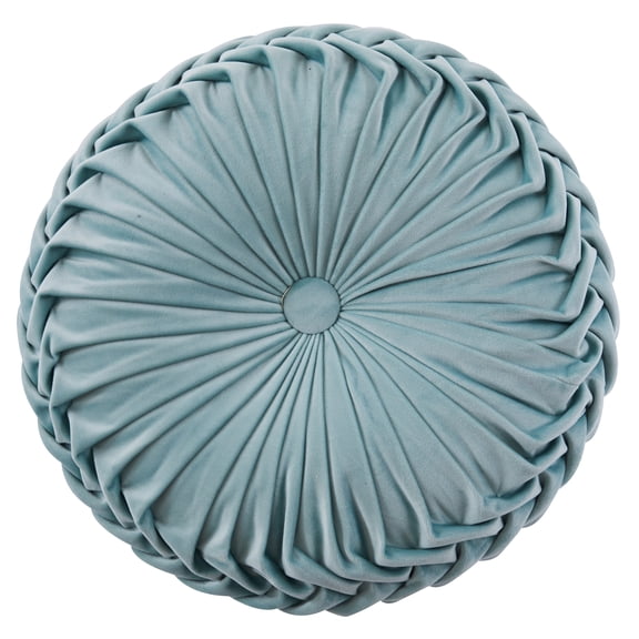 Levtex Home - Briar - Decorative Pillow (18in. Round) - Ruched Round - Teal Velvet