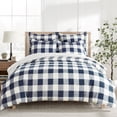 thumbnail image 1 of Levtex Home - Camden Duvet Cover Set - Full/Queen Duvet Cover (90 x 94 in.) + Two Standard Pillowcases (26 x 20 in. ) - Buffalo Check in Navy and Cream - Reversible Pattern - Cotton, 1 of 5