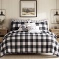 thumbnail image 1 of Levtex Home - Camden Quilt Set -King Quilt + Two King Pillow Shams - Buffalo Check in Black and Cream - Quilt Size (106 x 92 in.) and Pillow Sham Size (36 x 20 in. ), 1 of 5