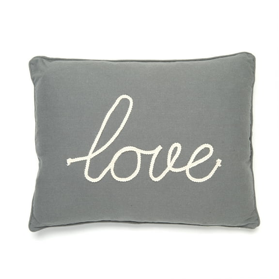 Levtex Home - Cascade - Decorative Pillow (14 x 18in.) - Grey Love - Grey, and Off-White