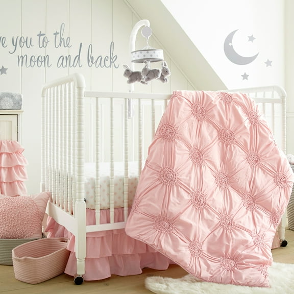 Levtex Home Classic 5 Piece Pink Willow Nursery Bedding Set, Crib