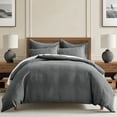 thumbnail image 1 of Levtex Home - Cloud Waffle Comforter Set - King Comforter + Two King Pillow Cases - Waffle Weave - Charcoal - Comforter (106 x 94in.) and Pillow Case (36 x 20in. ) - Cotton, 1 of 6