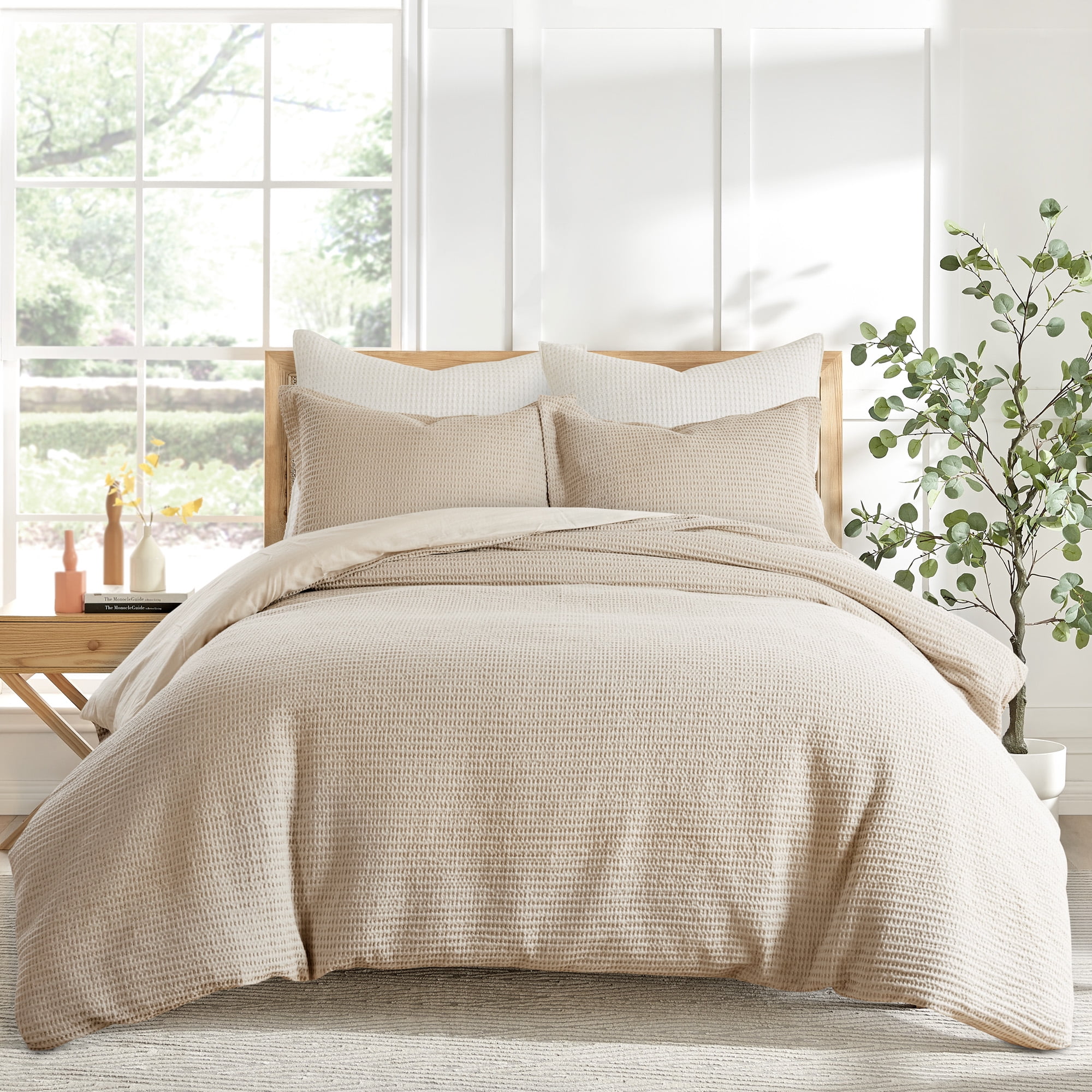 Taupe Organic Cotton Reversible Full Duvet Set