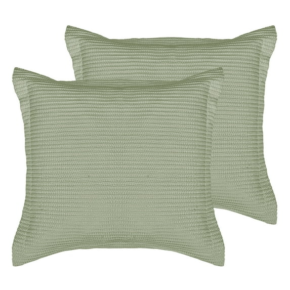 Levtex Home - Cloud Waffle Euro Sham Set of 2 - Waffle Weave - Desert Sage - Two Euro Shams (26 x 26in.) - No Insert - Cotton