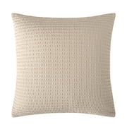 Levtex Home - Cloud Waffle Square Decorative Pillow - 20x20in - Textured Waffle Weave - Taupe - Polyester Filled - Cotton Solid Back - Zipper Closure