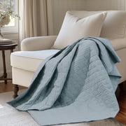 Levtex Home Cloud Waffle - Throw - Waffle Textured - Chambray - Throw 50x60in. - Cotton