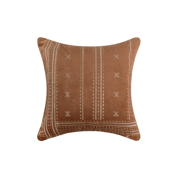 Levtex Home - Corrales - Decorative Pillow (18x18in.) - Tribal Stitch - Rust and Cream