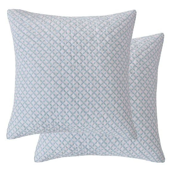 Levtex Home - Cortona Paisley - Quilted Euro Shams Set of Two (26 x 26 in.) - Geometric Pattern - Cotton Fabric