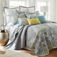 thumbnail image 1 of Levtex Home - Cressley Quilt Set - Twin Quilt + One Standard Pillow Sham - Paisley - Grey, Charcoal, Teal, Citron and White - Quilt Size (68x86in.) and Pillow Sham Size (26x20in.) - Cotton Fabric, 1 of 4