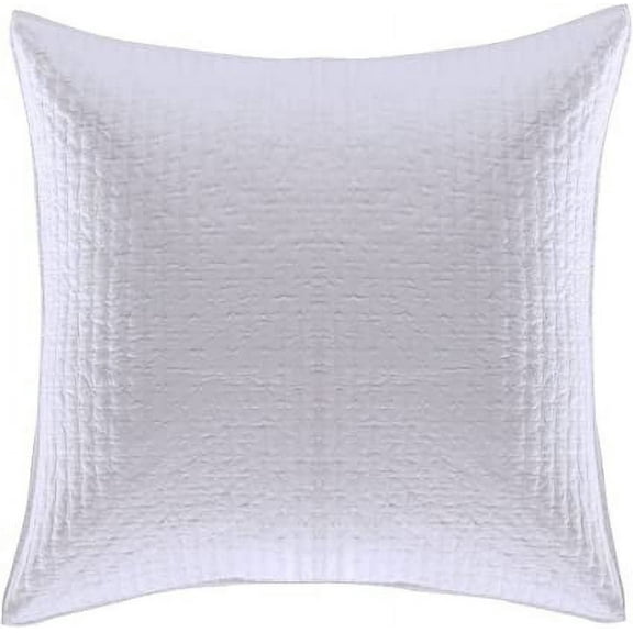 Levtex Home - Cross Stitch - 100% Cotton - Euro Sham (26x26in.) Set of 2 - Bright White
