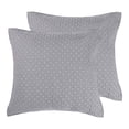 thumbnail image 1 of Levtex Home - Cross Stitch - 100% Cotton - Euro Sham (26x26in.) Set of 2 - Grey Sham with White Contrast Stitching, 1 of 4