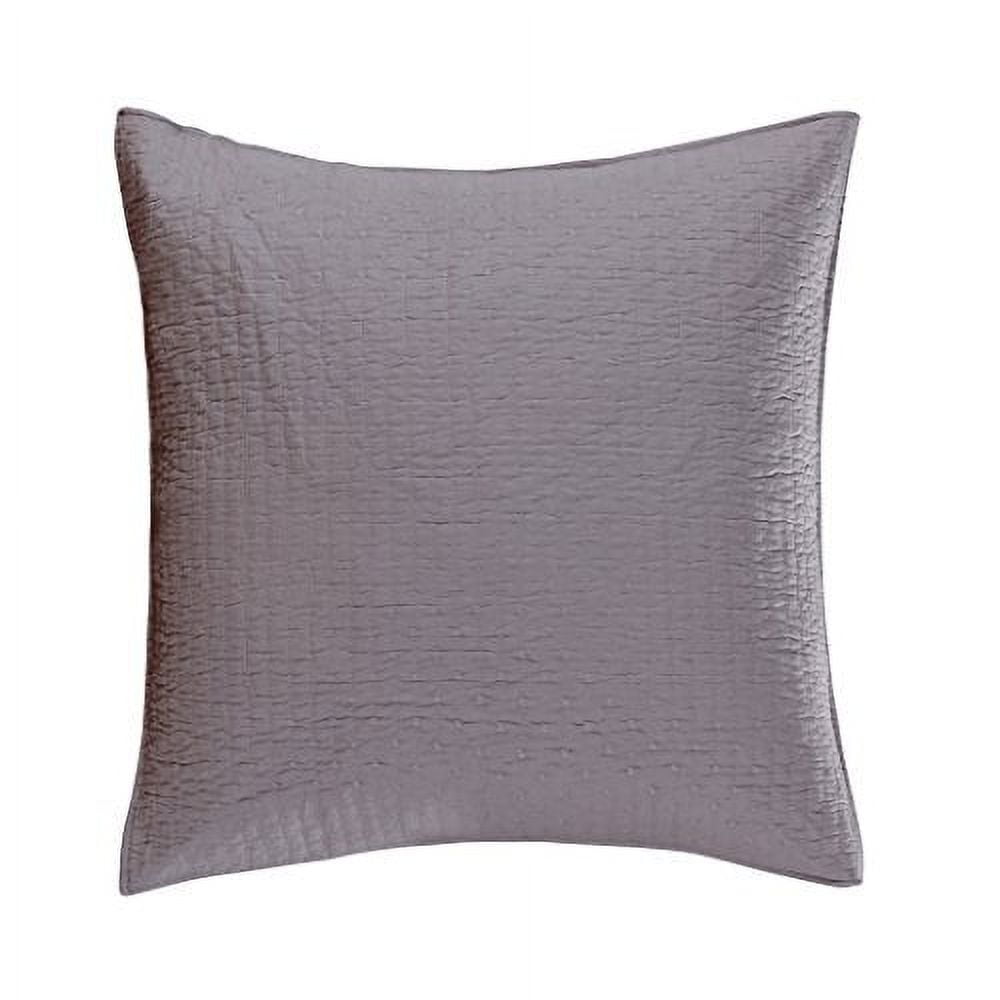 Light Grey Cotton Cross Stitch Euro Sham Set of 2