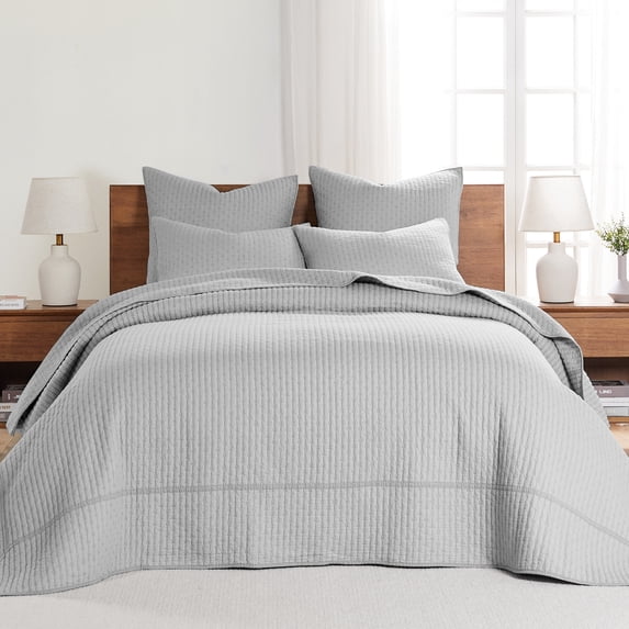 Levtex Home - Cross Stitch Bedspread Set - Queen Bedspread and One Standard Sham - Cross Stitch Pattern - Bedspread (104X106in.) and Sham (20x26in.) - Cotton