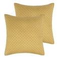 thumbnail image 1 of Levtex Home - Cross Stitch Ochre - Quilted Euro Shams Set of Two (26 x 26 in.) - Cross Stitched Pattern - Cotton Fabric, 1 of 4