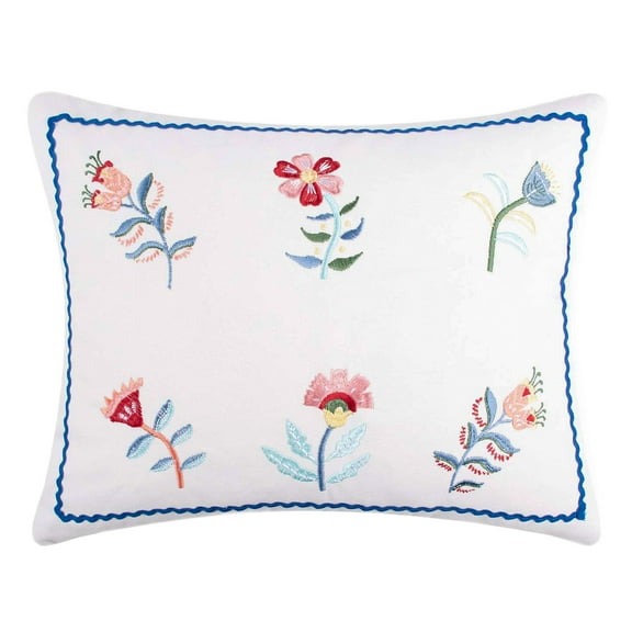 Levtex Home - Danika - Decorative Pillow (14 x 18in.) - Floral - Blue, Pink, Blush and White