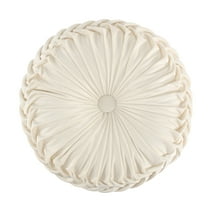 Levtex Home - Emel - Round Decorative Pillow (16 in.) - Velour - Cream