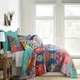 thumbnail image 1 of Levtex Home Fantasia Quilt Set Teal, Orange, Yellow, Green, Blue Cotton, King - Reversible, 1 of 5