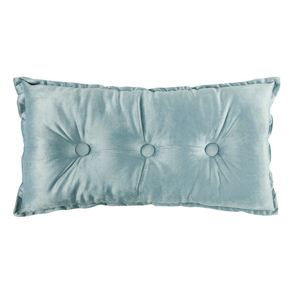 Levtex Home - Florina - Decorative Pillow (12 x 24in.) - Tufted Buttons - Blue Velvet
