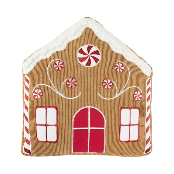 Levtex Home - Gingerbread Village - Decorative Pillow (15x14in.) - House - Brown Red White