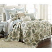 Levtex Home - Grey Palladium Quilt Set - King/Cal King Quilt (106x92in.) + Two King Pillow Shams (36x20in.) - Paisley - Green, Yellow, Grey, Blue, and White - R