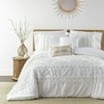 thumbnail image 1 of Levtex Home - Harleson Duvet Cover Set - Full/Queen Duvet Cover + Two Standard Pillow Cases - Tufted Chenille Frayed Tribal in White and Cream - Duvet (90 x 94in.) and Pillow Case (26x20in.) - Cotton, 1 of 5