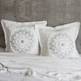 thumbnail image 1 of Levtex Home - Harleson Medallion Euro Sham - Tufted Chenille Mandala in Grey and Cream on Off-White - Single Unfilled Euro Sham (26 x 26in.) - Cotton, 1 of 2