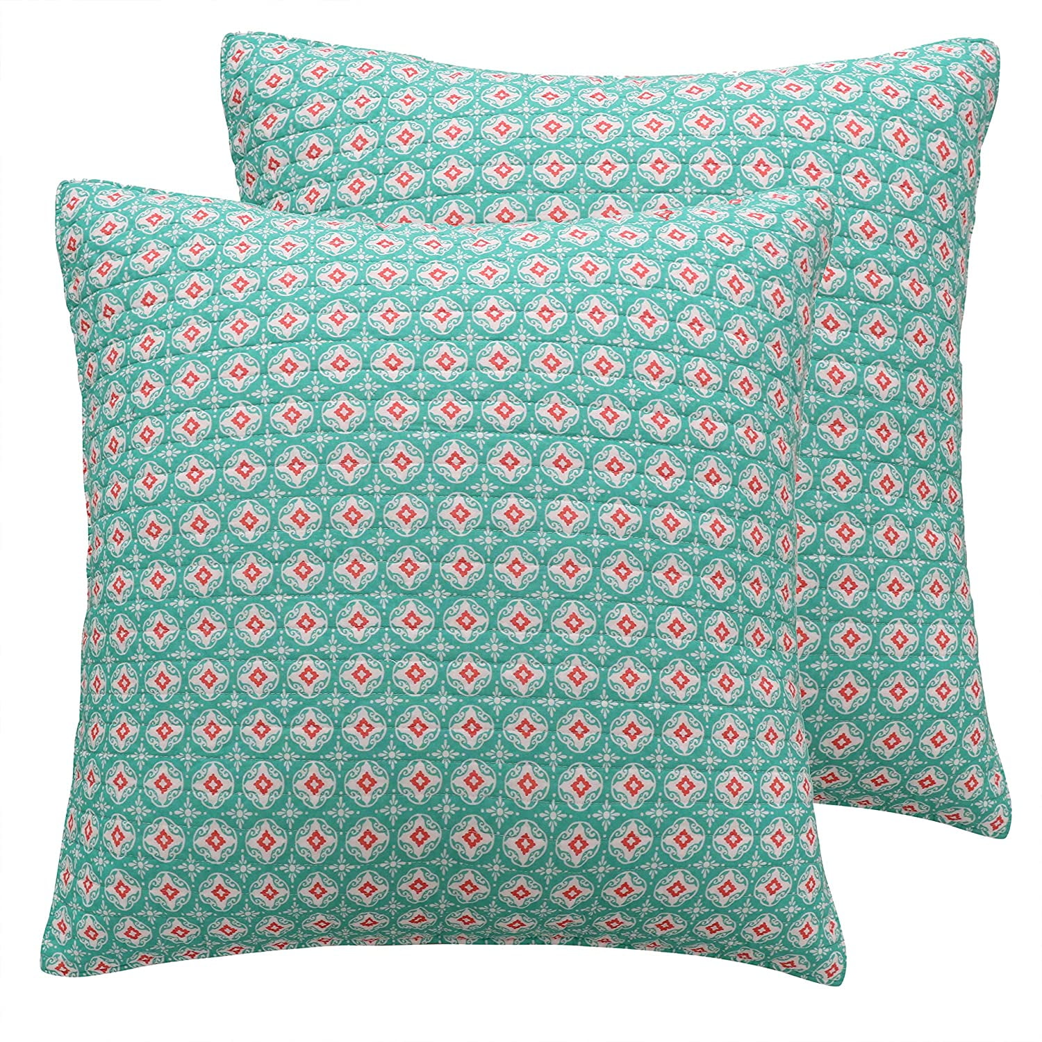Jules Medallion Quilted Cotton Euro Shams Set of 2