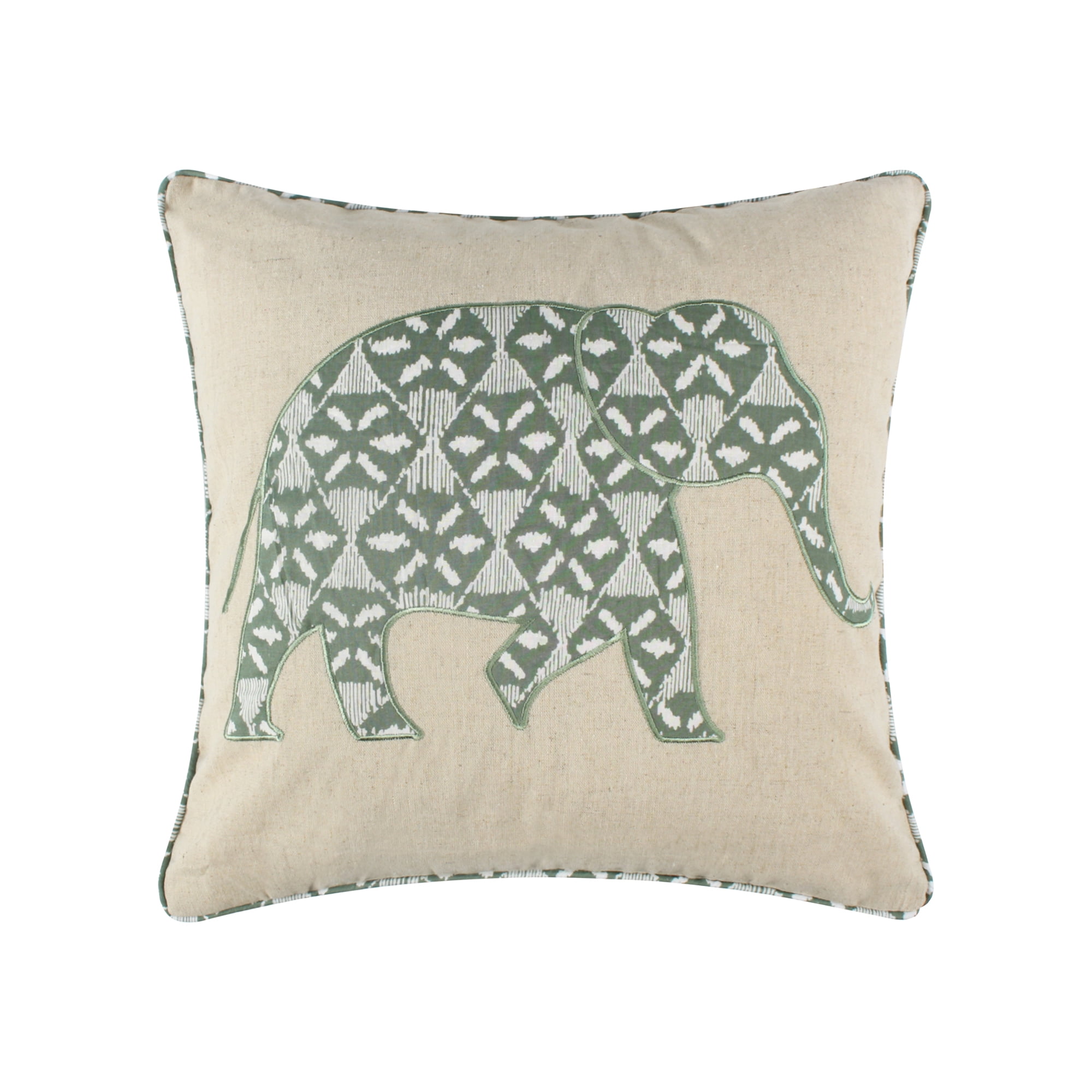 Levtex Home Kemala Sage Decorative Pillow 18x18in. Elephant Taupe Sage and Cream Walmart