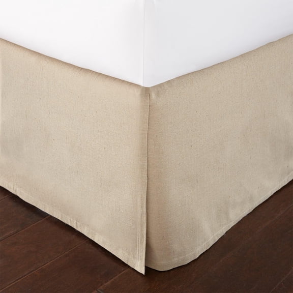 Levtex Home King Size Faux Linen Dust Ruffle, 16-inch Drop with Box Pleat