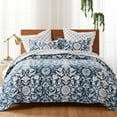 thumbnail image 1 of Levtex Home - Laure Indigo Quilt Set - Full/Queen Quilt and Two Standard Shams - Floral - Indigo, Blue and White - Quilt (88x92in.) and Shams (20x26in.) - Reversible - Cotton, 1 of 3