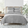 thumbnail image 1 of Levtex Home - Light Grey Velvet Quilt Set - King Quilt and Two King Shams - Velvet - Light Grey - Quilt (106x92in.) and Shams (20x36in.) - Reversible - Polyester/Polyester, 1 of 5