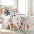 thumbnail image 1 of Levtex Home - Lima Llama Quilt Set -Twin Quilt (68x86in) + One Standard Pillow Sham (26x20in) - Lots of Llamas in White, Taupe, Orange, Green, Burgandy, Pink - Reversible - Cotton, 1 of 5