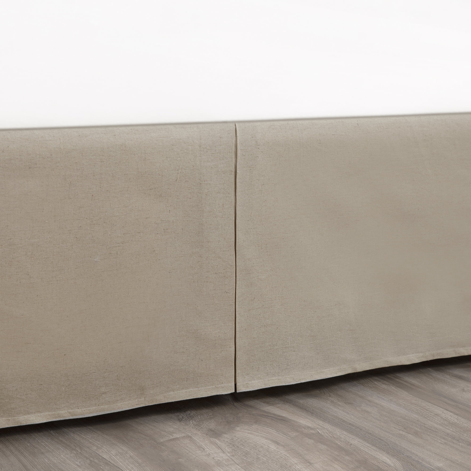 Tan Twin Faux Linen Split Corner Bed Skirt